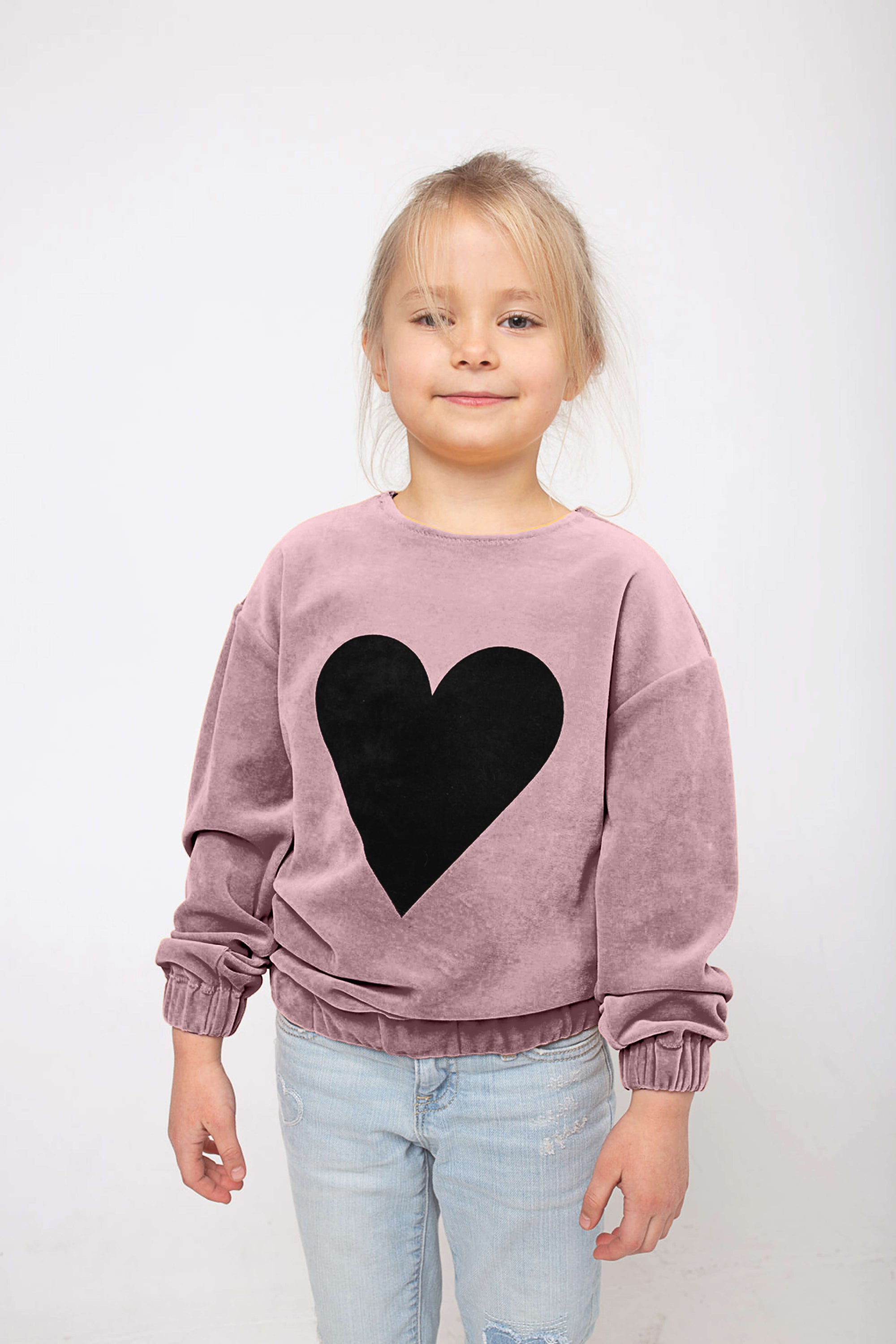 Black Heart Kids Logo Velour Sweatshirt