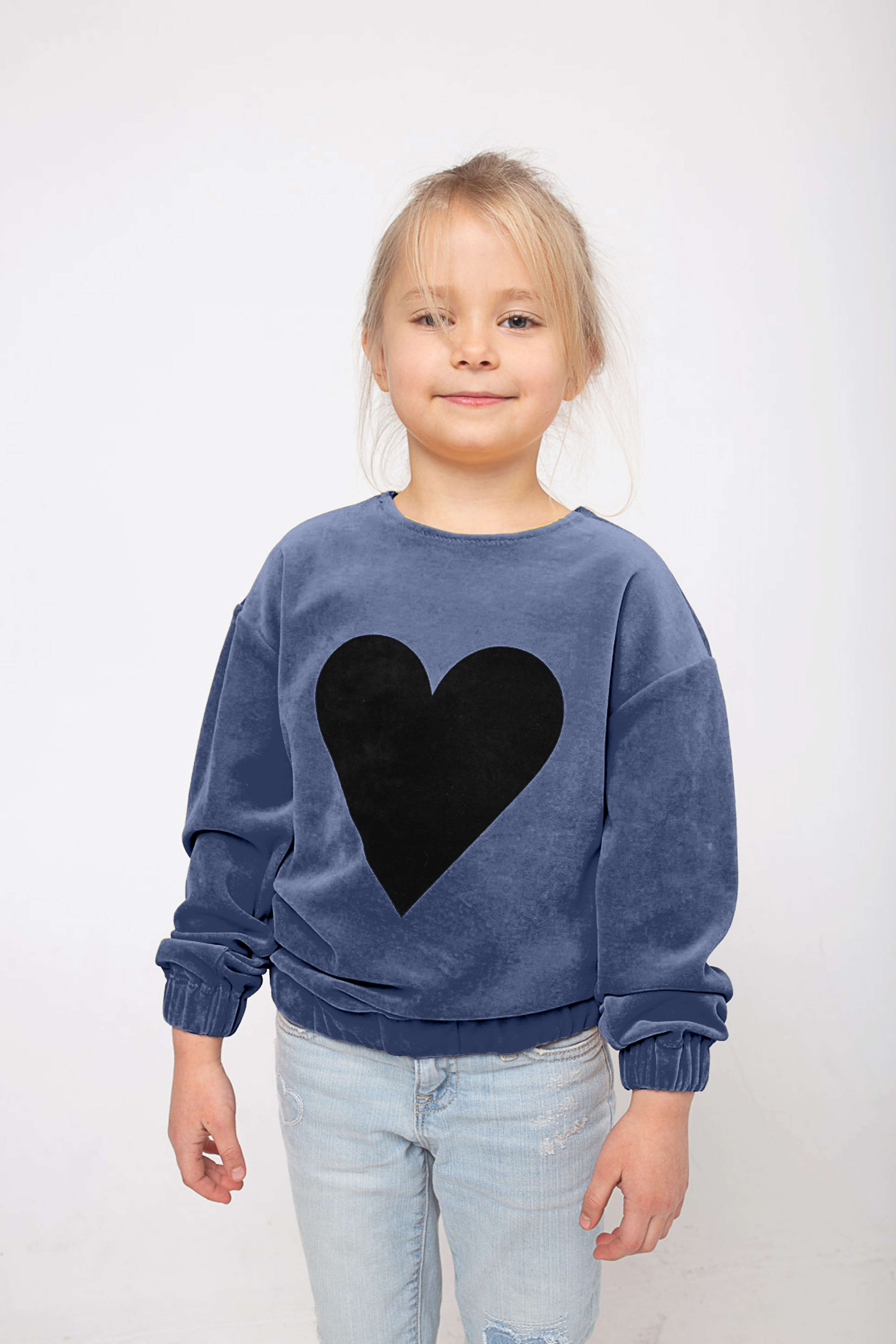 Black Heart Kids Logo Velour Sweatshirt