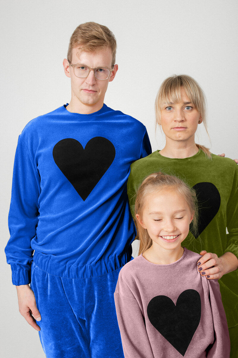 Black Heart Logo Velour Sweatshirt