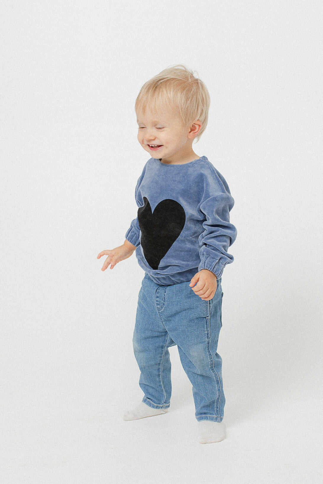 Black Heart Kids Logo Velour Sweatshirt
