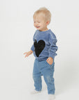 Black Heart Kids Logo Velour Sweatshirt