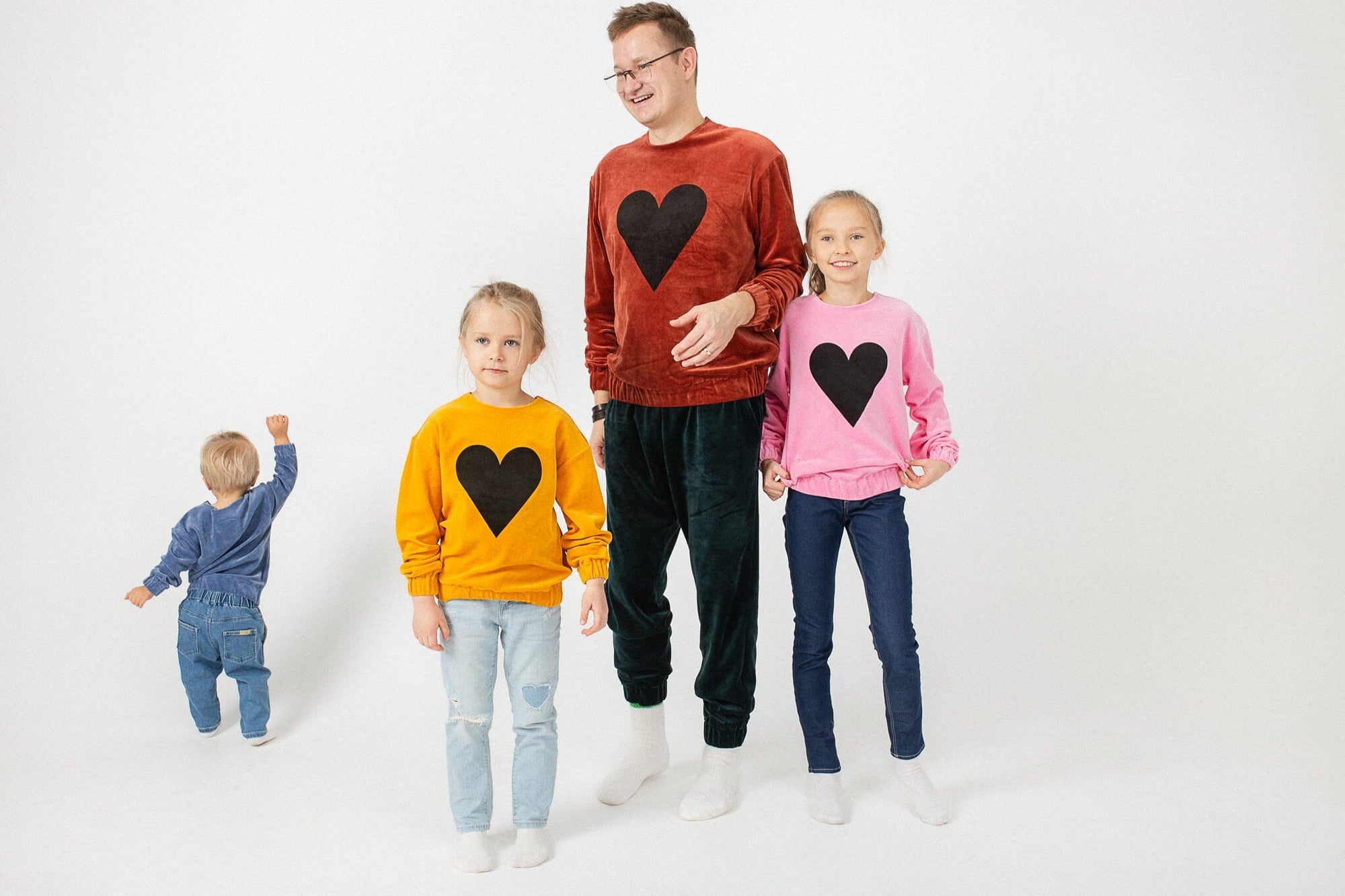 Black Heart Kids Logo Velour Sweatshirt
