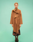 Woolen Embroidered Bow Coat
