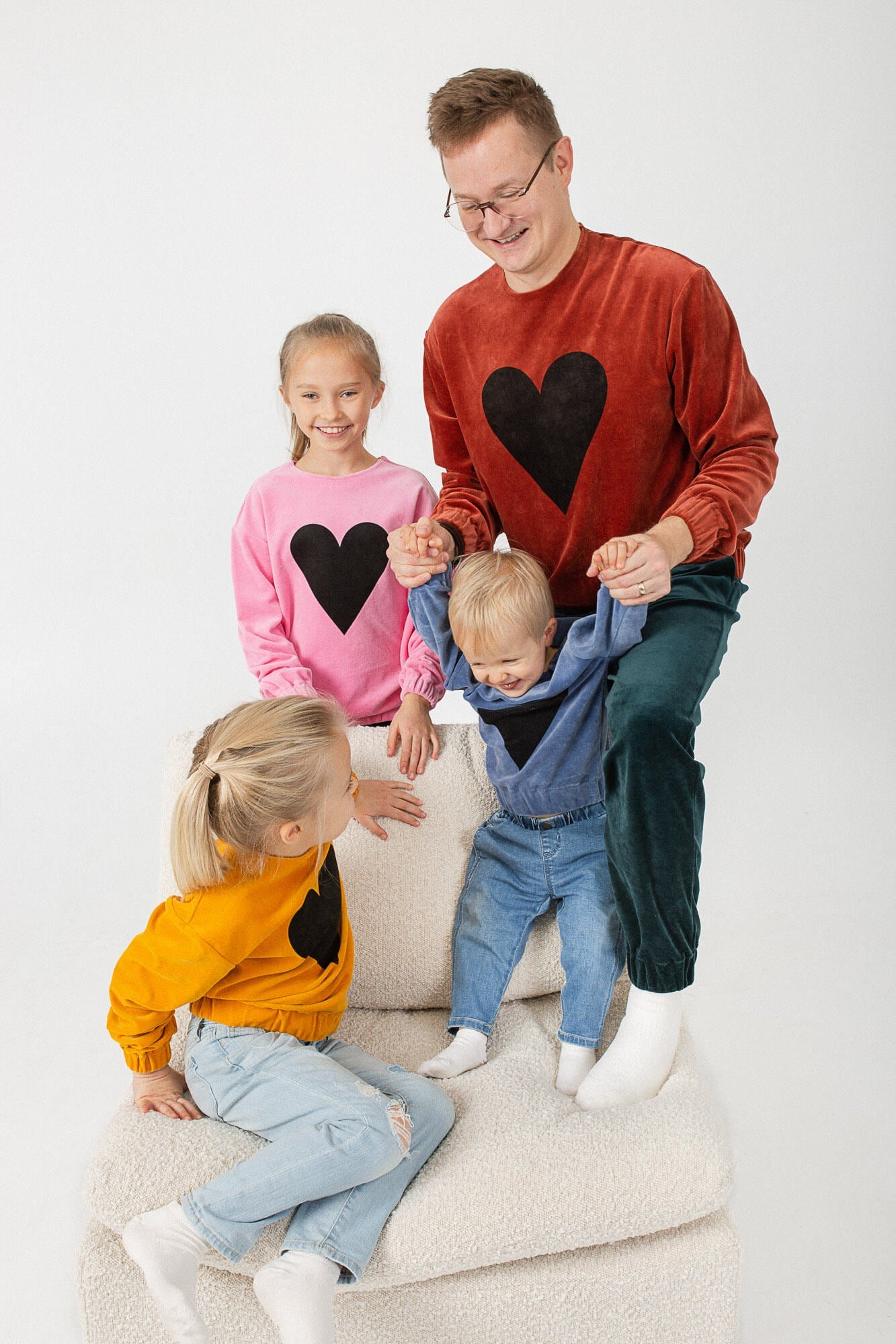 Black Heart Logo Velour Sweatshirt