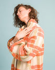Longing For Sleep Marit Ilison Upcycled Unique Wool Olive Peach Coat