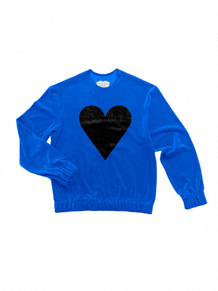 Black Heart Logo Velour Sweatshirt