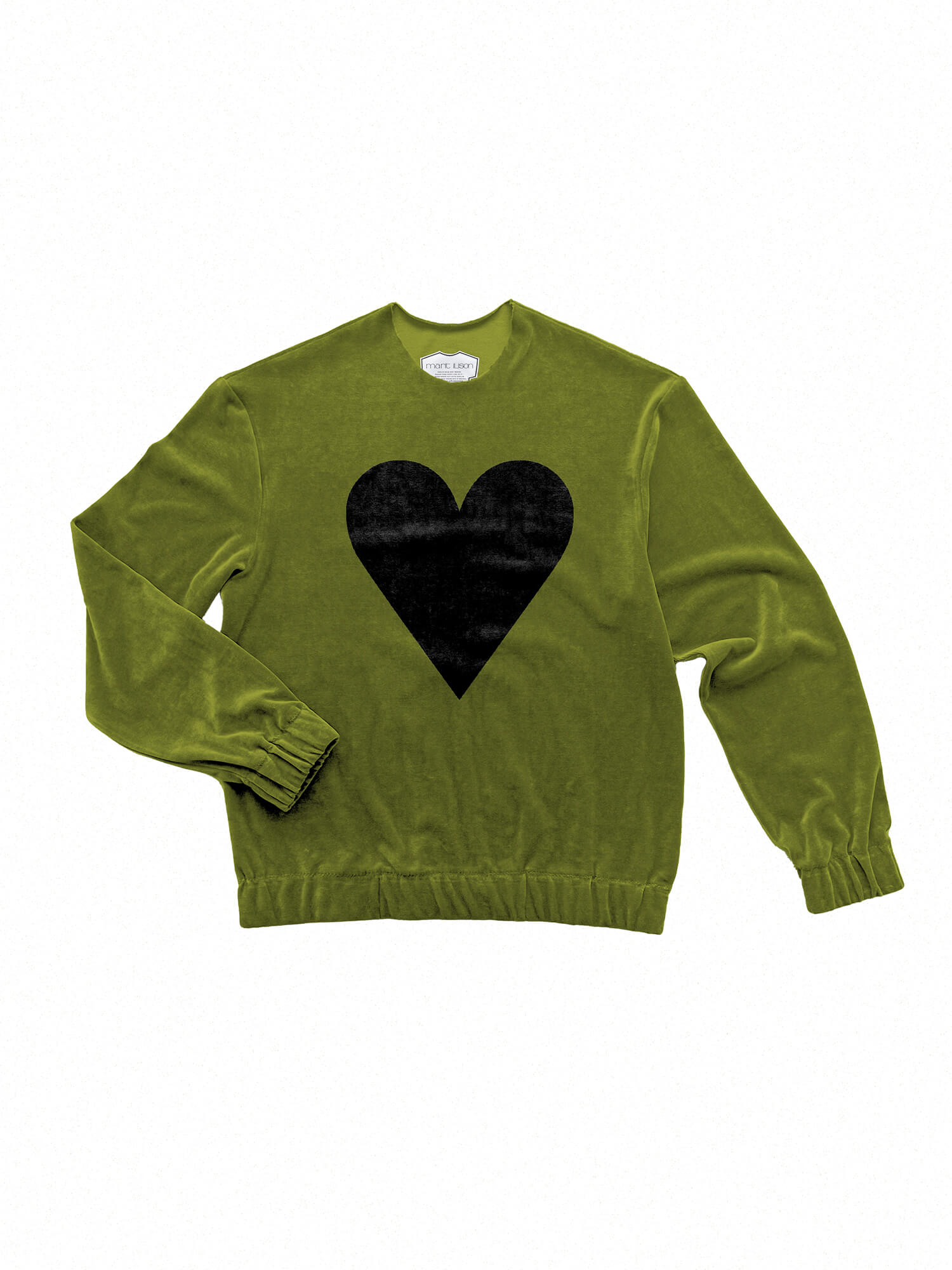 Black Heart Logo Velour Sweatshirt