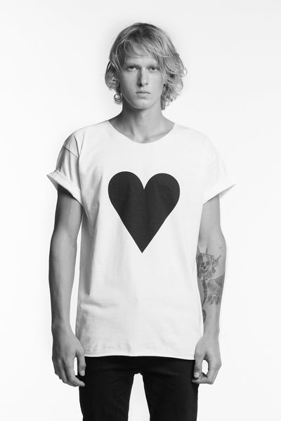 Marit Ilison Black Heart White T-shirt
