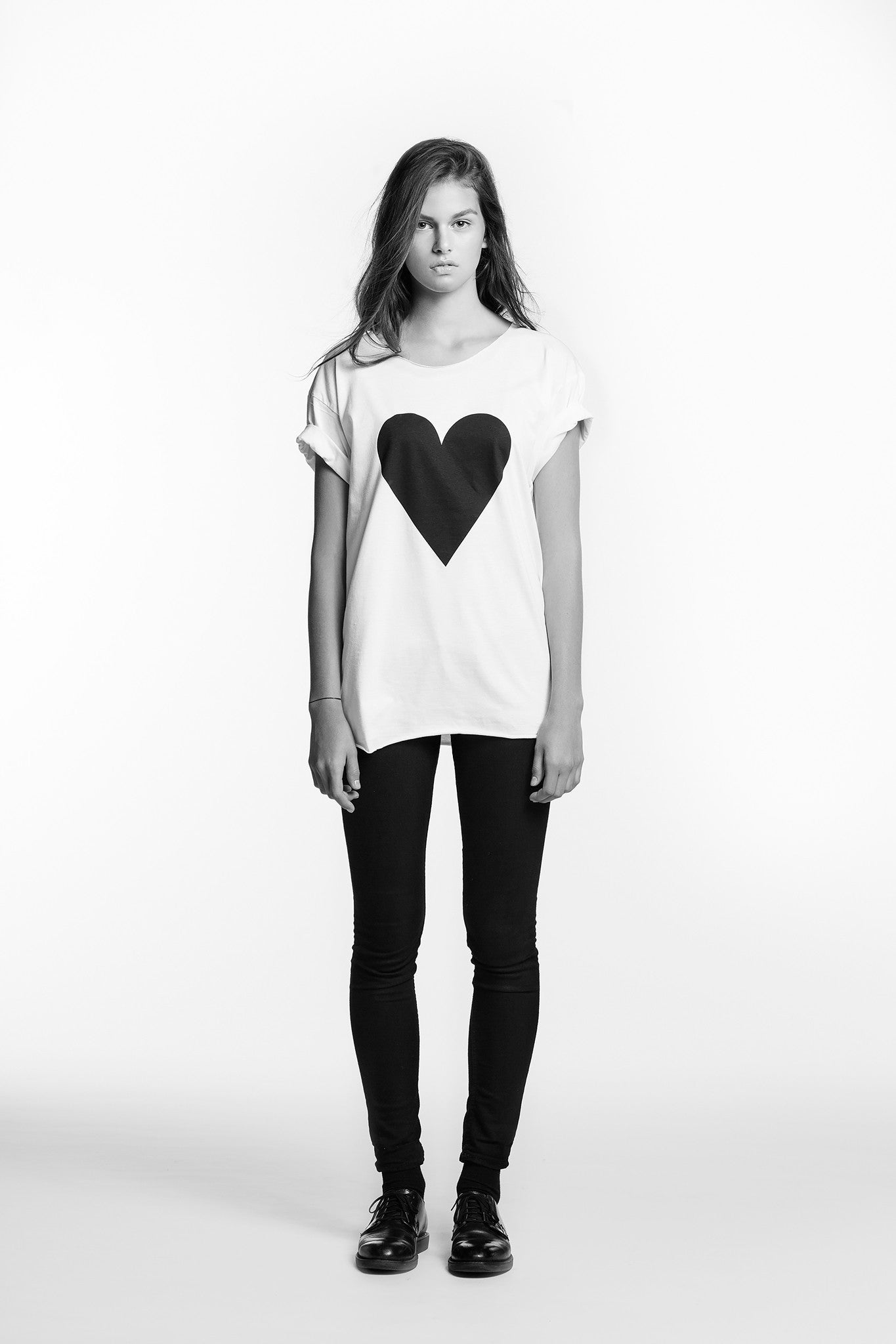 Marit Ilison Black Heart White T-shirt