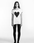 Marit Ilison Black Heart White T-shirt