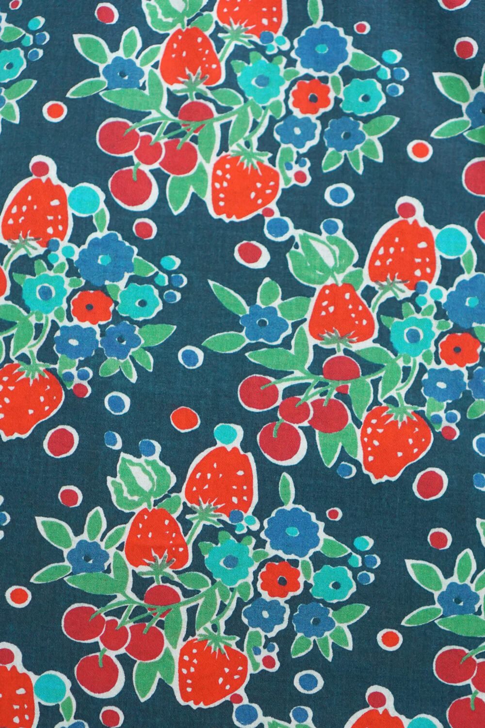 Sleeveless Cotton Smock Dress Strawberries