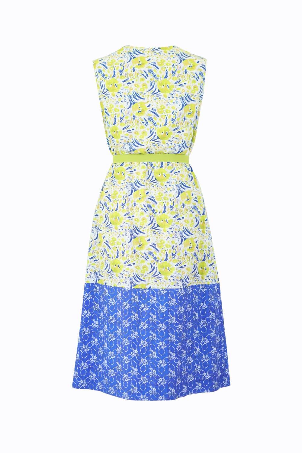 Cotton Smock Dress Yellow Tulips Dancing Dots