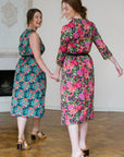 Cotton Smock Dress Vintage Peonies
