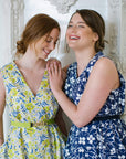 Cotton Smock Dress Yellow Tulips Dancing Dots