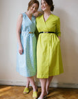 Sleeveless Cotton Smock Dress Blue Cherries