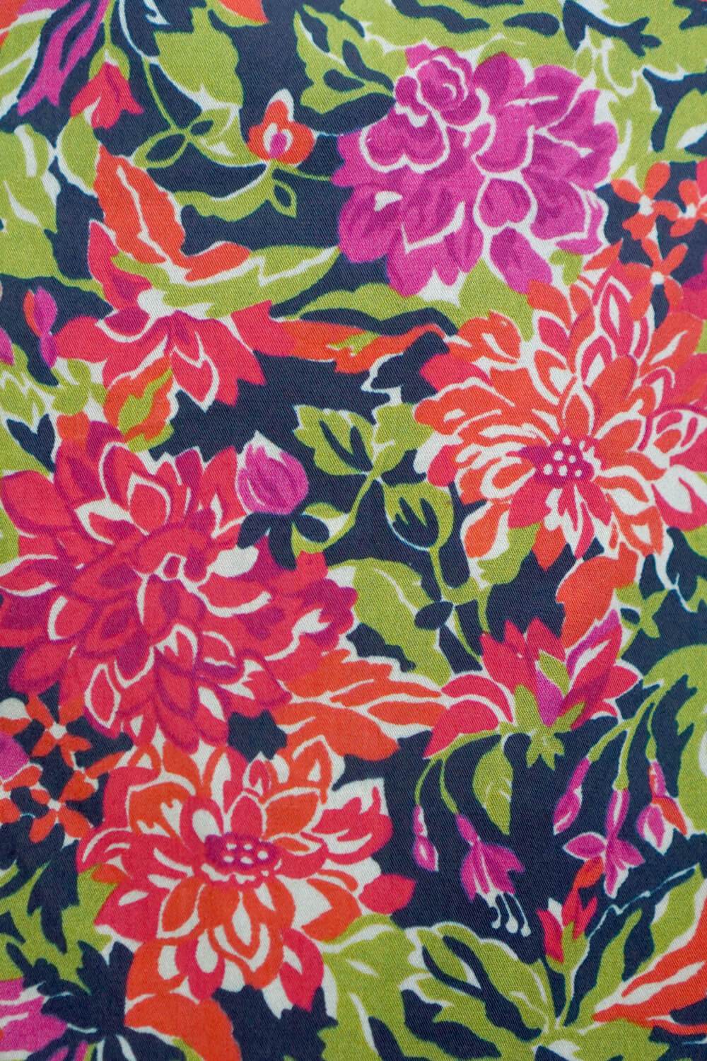 Cotton Smock Dress Vintage Peonies