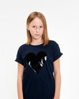 Black Heart Kids Raw Edge Gloss Navy T-shirt