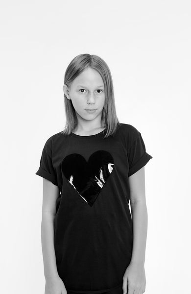 Black Heart Kids Raw Edge Gloss Navy T-shirt