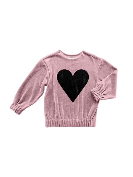 Black Heart Kids Logo Velour Sweatshirt