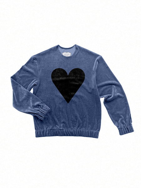 Black Heart Logo Velour Sweatshirt