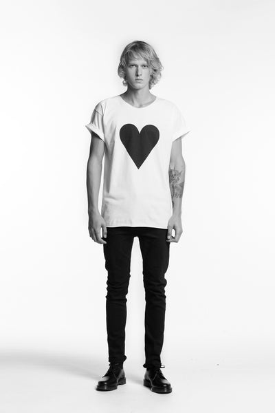Marit Ilison Black Heart White T-shirt