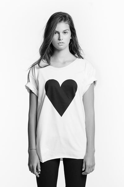 Black Heart Raw Edge T-shirt