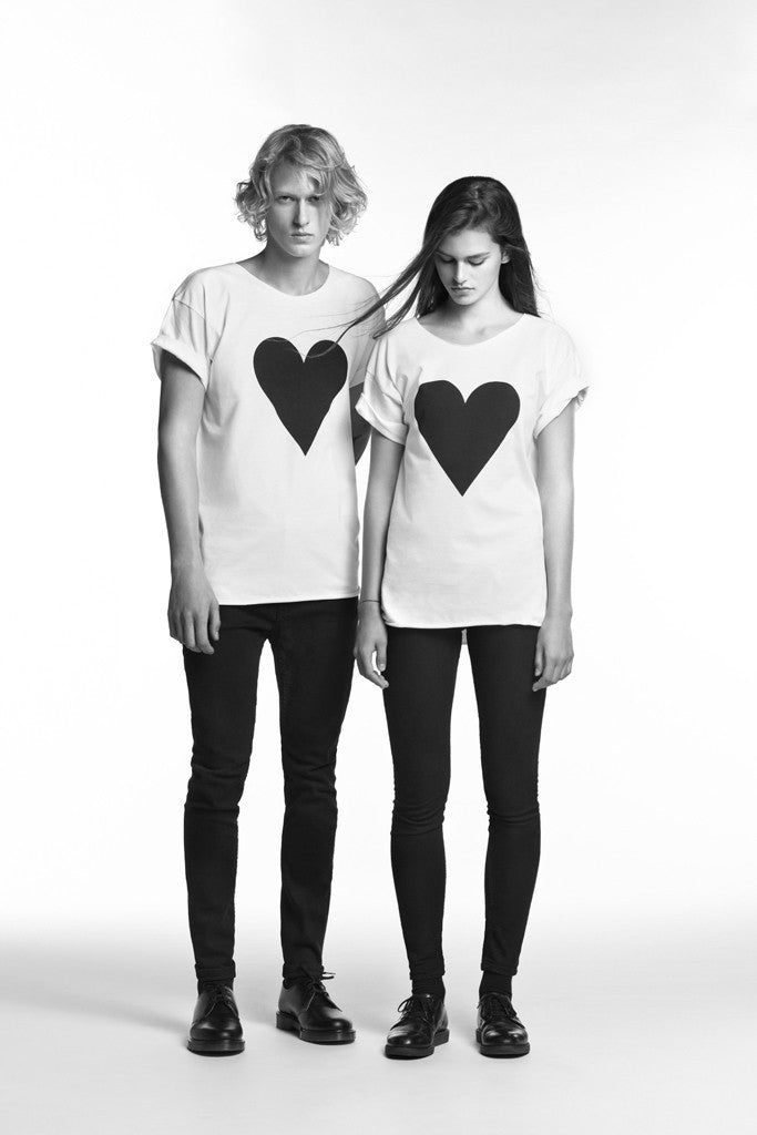 Marit Ilison Black Heart White T-shirt