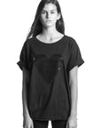 Marit Ilison Black Heart Black Glossy T-shirt