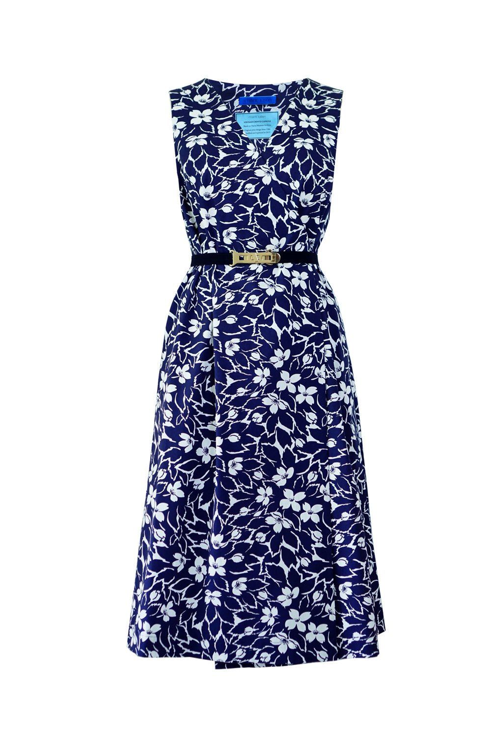 Vintage Chintz by Marit Ilison Anemone Sleevless Cotton Smock Dress Front
