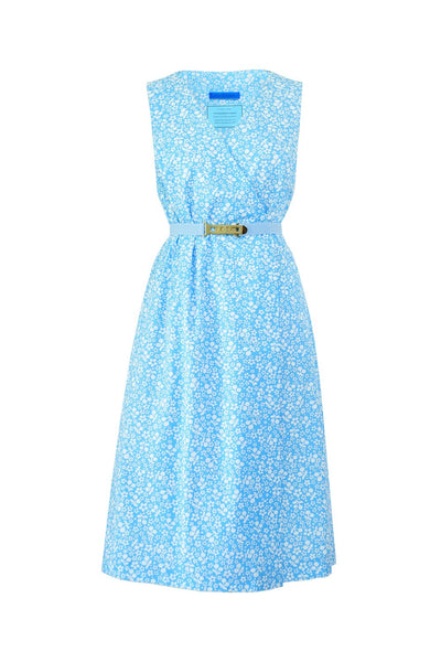 Vintage Chintz by Marit Ilison Blue Cherries Sleevless Cotton Smock Dress Front