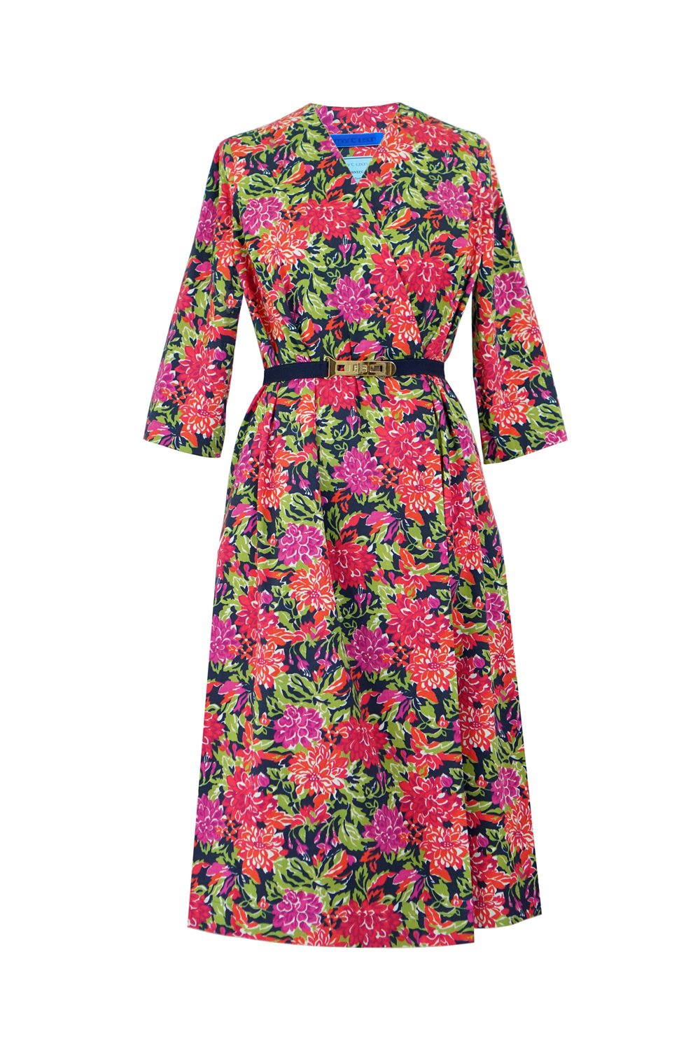 Vintage Chintz by Marit Ilison Vintage Peonies Cotton Smock Dress Front